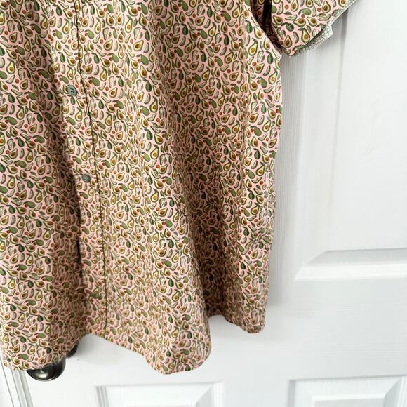 Johnson & Murphy Pink Avocado Novelty Print Button Casual Shirt Hawaiian XXXL - Picture 5 of 11